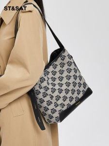 Saturday Large Capacity Bucket Bag Womens Fashion Trend Spring Summer Shoulder Crossbody Bag Commute Underarm Bag