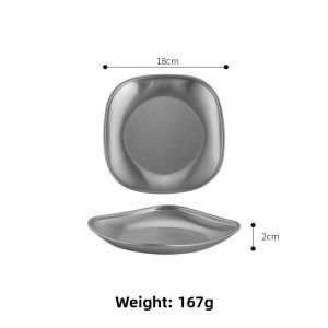 CHUANGGUANJIA | Stainless Steel Gold Square Dessert Plate Food Plate Bone Dish