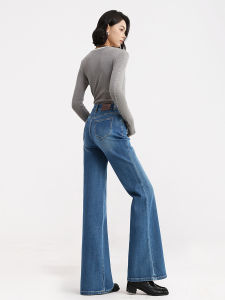 HIPPIE MISS | Hippie Girl Blue Flared Stretchy Tencel Denim Jeans