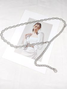 Fashion Water Drilled Metal Chain Belt Accessory