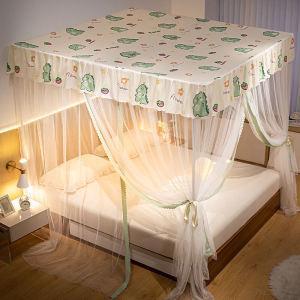 Bedroom Dustproof Full Set Mosquito Net 1.8m*2m Size No Installation Required Stainless Steel Frame Queen Size Bed Cover Included