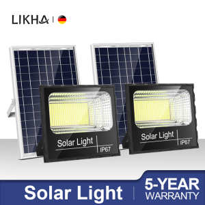 LIKHA Solar Light Outdoor Lighting Flood Light Street Light Waterproof IP67 Garden Light with Remote Control and Motion Sensor