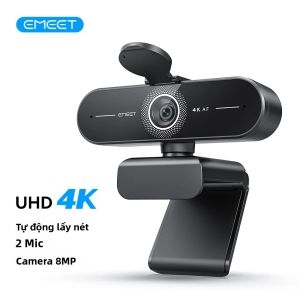 Webcam EMEET 4K/1080P Với Chức Năng Lấy Nét Tự Động PDAF Micro Kép Dành Cho PC/máy Tính Tương Thích Với Zoom/Teams Camera Video USB