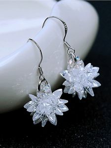 999 Sterling Silver Anti-Allergy Earrings for Women Cool Fashion Super Shiny South Korea Internet-Famous Crystal Best Selling Minimalist Ins Ear Rings