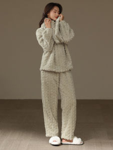me home wear | Thickened Fluffy Thermal Pajamas Coral Fleece