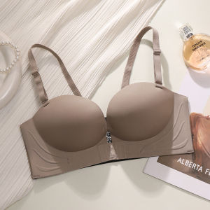 Miiow | Detachable Strapless Bra Womens Seamless Underwear Gathered Large Back Beauty No Trace Auxiliary Breast Collection Prevents Sagging Tube Top Bra