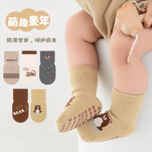 ถุงเท้าเด็กผ้าฝ้ายแท้ ครึ่งแข้งบาง กันลื่น ฤดูใบไม้ผลิ ฤดูใบไม้ร่วง ฤดูหนาว ถุงเท้าเด็กชายและเด็กหญิง ถุงเท้าเด็กวัยเตาะแตะ