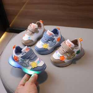 Soft Sole Lighting Baby Walking Shoes Leather