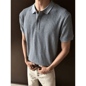 LIUBU | Áo Polo Nổi Bè Beige Tay Ngắn Cho Nam