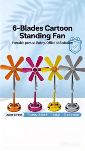 Strong Wind Silent floor fan 6leaves Stand Fan Electric Fan Super for Home Office Bedroom Kids Room
