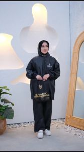 RAINCOAT JAS HUJAN Dewasa Terbaik Pria Wanita Mantel Anti Rembes By GRACIO Hitam