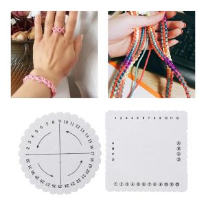 2pcs/set Round&Square Bracelet Knitting Kumihimo Disc Disk Tray Braided Rope Knot Weaving Jewelry Desgin Board Jewelry Tool