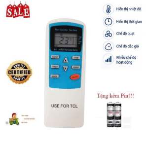 Điều khiển thay thế tương thích điều hòa TCL 1&2 chiều Inverter các dòng TCL TAC RVSC 9000 12000 18000BTU -Tặng pin
