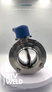 วาวล์ปีกผีเสื้อฟู้ดเกรดปลายเชื่อม SUS304/SUS316L ซีน EPDM