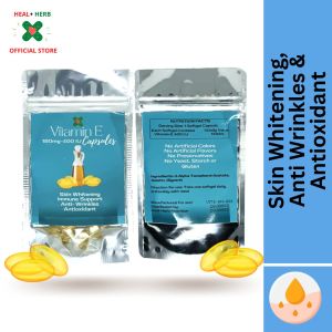 Heal + Herb Vitamin E  Soft Gel Capsules 180 mg- 400IU Skin Whitening Immune Support Anti-Wrinkles Antioxidant