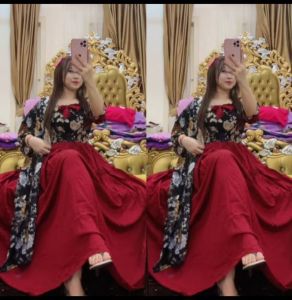 riya dress pita dada lengan kerut free pashmina