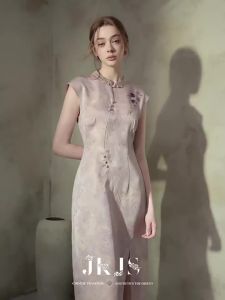 JK&JS | Raysilk Linen Beaded Embroidery Modernized Cheongsam