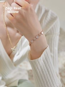 zengliu | Vòng Tay Vỏ Sồi True Willow Heart Nữ Sang Trọng Nhẹ Màu Hồng Vàng