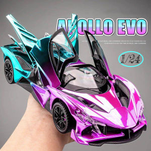 1:24 Scale Apollo EVO Electrotyping Alloy Car Model Diecast Car Sound Light Car Lovers Collection Kids Birthday Gift Metal Boys Toys