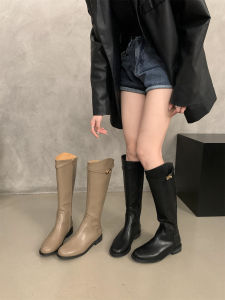 Giày Bốt Cao Gót Đế Dày Mũi Tròn Phong Cách Anh Thời Trang Mùa Thu Đông Cao Đến Đầu Gối Cho Nữ