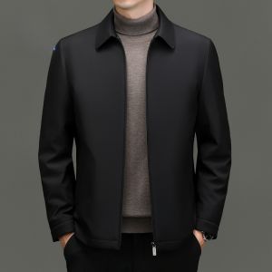 ROMON | Lormen Mens Goose Down Jacket Casual Collar Workwear Coat Winter Business Leisure Warmth Insulation Cotton Coat