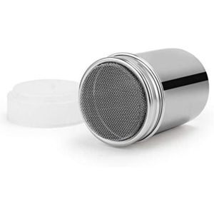 ขวดโรยผงสแตนเลสแบบใหม่ สำหรับโรยไอซิ่ง น้ำตาลไอซิ่ง น้ำตาลโกโก้ ช็อกโกแลต แป้ง  เครื่องปรุงรส