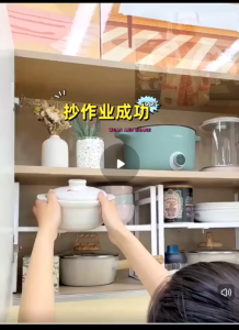 Expandable Kitchen Cabinet Organizer Storage Rack Shelf (31-55cm) Carbon Steel for Kitchen Spice Condiments Plates Pots Pans Cookwares Fridge Under Sink Microwave Oven Rack Rak Dapur