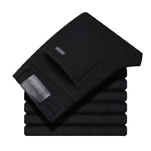Business Mens Jeans Casual Straight Stretch Fashion Classic Black Work Denim Trousers Male WTHINLEE Brand Clothing Size 28-40