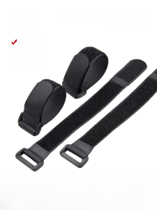 Black 2cm Yoga Mat Tying Belt Magic Stick Fastener Cable Management Storage Label Customizable Length Plastic Buckle Nylon Hook