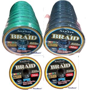 pe alexis braid dan plotto x6 50m conneting hitam dan hijau