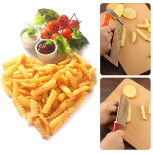 Stainless Steel Crinkle Potato Knife Wavy French Fries Cutter for Carrot Potato Fruit Vegetable
