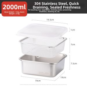 304 Stainless Steel Wash Basin Food Grade Double Layer