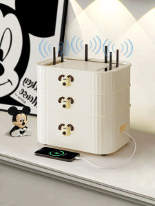 Large Capacity Router Box Storage Organizer Desktop Living Room Cable Management Box Multi-Functional PVC Wire Arrangement