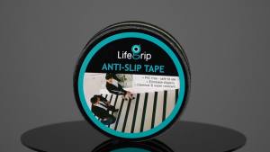 LifeGrip Anti Slip Traction Treads with Glow in Dark Stripe (12-Pack) 2" X 12" Best Grip Tape 80 Grit Non Slip Pre-Cut Strips Rounded Corners - Right Size and Ready to Use for Easy Application