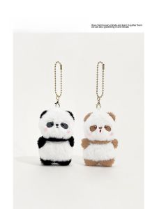 Eminute Maillard Magnetic Giant Panda Plush Doll Schoolbag Pendant Cute Couple Keychain Ornaments