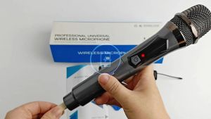 Wireless Microphone Original VM9 Dual Handheld For Videoke Speaker Karaok Fast charging microphone