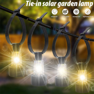 Durable Battery Trampoline Fence Yard Decor Lamp Waterproof Warm White 2 Color LED Solar Pool Lights Outdoor Tie-in Garden Lighting Supplies