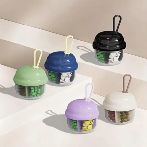 Potable Four-Grid Medicine Storage Box | Pill Box Organizer Storage Holder Kotak Penyimpanan Ubat 便携小药盒