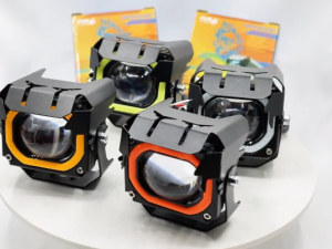 FUN TIMES 18W motorcycle spotlight with blue LED big eye small spot light diverse colors bright and long range