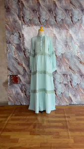 Gamis Jumbo Terbaru Kain Waffle Premium Hiasan Renda Trend 2025 LD UP TO 140