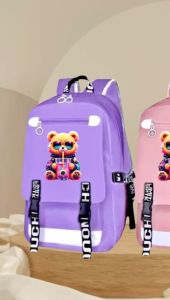 KEY RED - Tas Ransel Sekolah TerBaru Anak LakiLak Perempuan Remaja Paket 4in1 Panda Cuby 0007