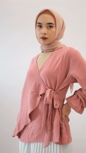 Glamour Hijab - Alena Blouse Atasan Wanita Casual Bahan Crinkle