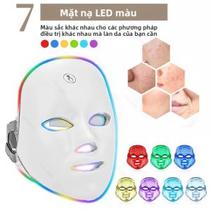 Mặt Nạ LED 7 Màu Trị Liệu Bằng Ánh Sáng Sạc Không Dây Làm Đẹp Da Mặt Săn Chắc Da Chống Nhăn Trẻ Hóa Da