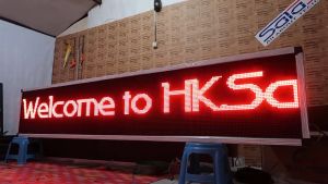 Running Text 57x300cm Merah Wifi Outdoor