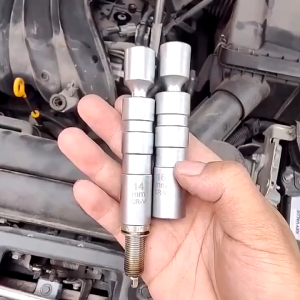 14mm 16mm Spark Plug Socket Wrench with Magnetic Attachment 3/8" Drive 12-Angle Thin Wall 360° Rotatable Flexible Universal Joint Car Repair Removal Tool Compatible with Most Automotive