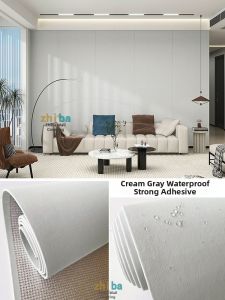 ZHIBA | Waterproof Adhesive Wall Fabric Cream Color Decorative