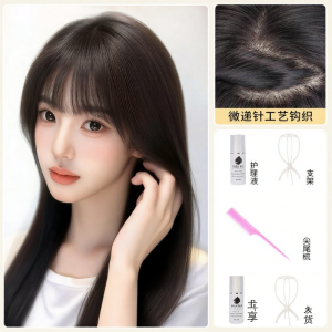 SHANGE | White Hair Concealer Real Human Hair Bangs