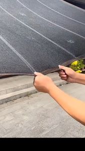 ผ้ากันแดด มีตาไก่สีดำ ตาข่ายบังแดด สแลนกันแดด กรองแสง95% ที่บังแดด ผ้าใบบังแดด ม่านบังแดดและฉนวนกันความร้อนที่ดี ม่านบังแดดช่วงการ