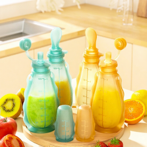 ELLABAILY | Baby Food Bag Silicone Spoon Breast Milk Storage Bag