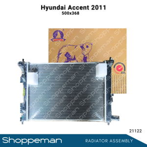 21122 HYUNDAI ACCENT 2011 MODEL RADIATOR ASSEMBLY M/T 500x368x16mm PA16 1ROW